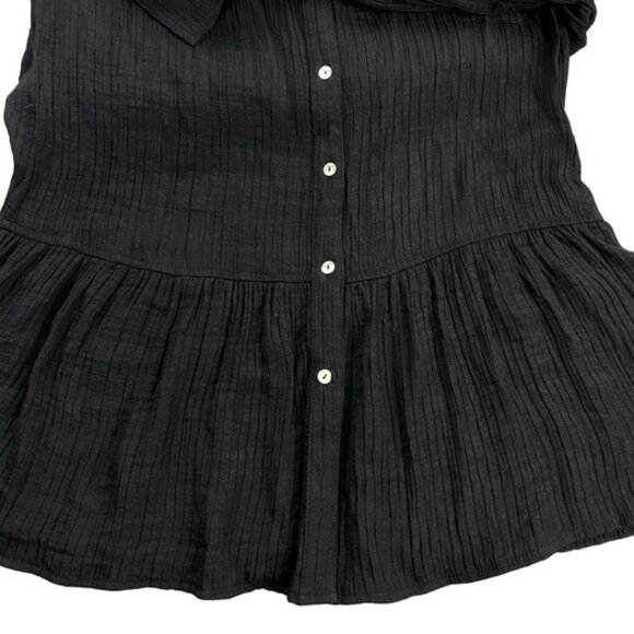 NANETTE LEPORE Button Front Midi Dress Sz 8 Black - Picture 10 of 10